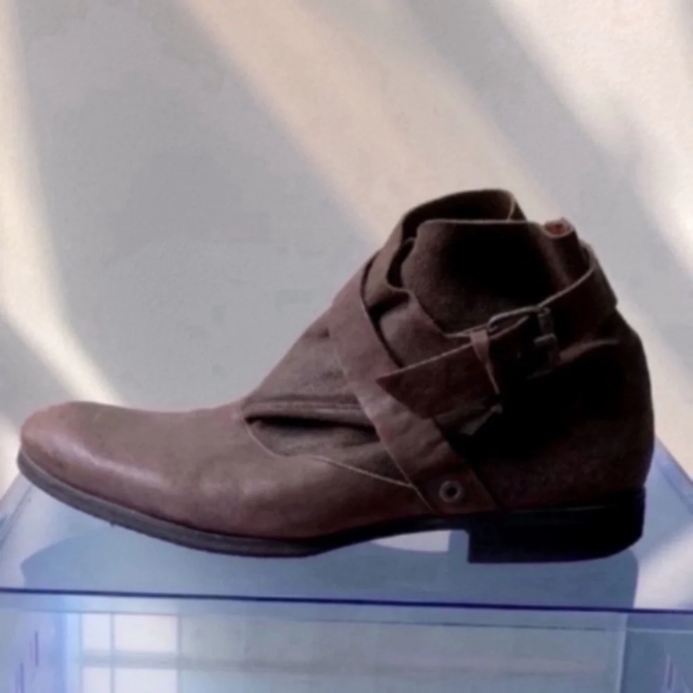 Rare Denmark 🇩🇰 Royal Republiq Distressed Ankle Buckle Boots - Picture 2 of 16